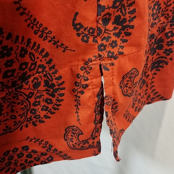 Lands' End Burnt Orange Paisley Blouse - Picture 8 of 10